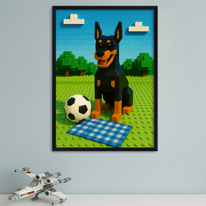 Minifigura Mattoncini stampato su forex, cornice nero, misura 50x70