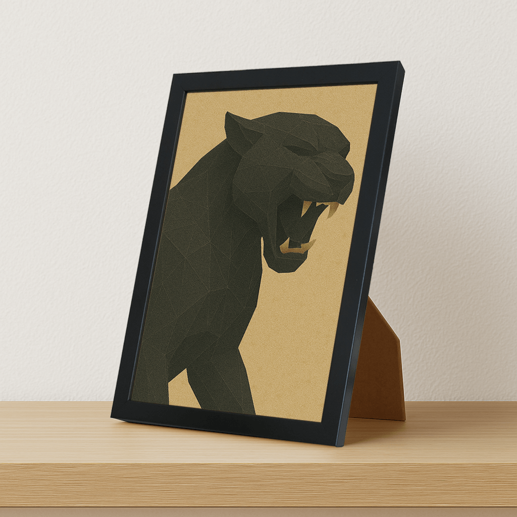 Puma Poly Art stampato su forex, cornice portafoto nero, misura 21x29.7