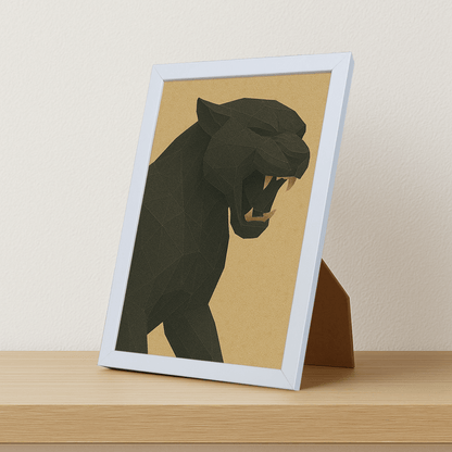 Puma Poly Art stampato su forex, cornice portafoto bianco, misura 21x29.7