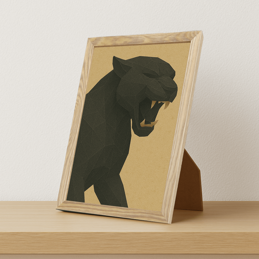 Puma Poly Art stampato su forex, cornice portafoto legno, misura 21x29.7