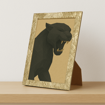 Puma Poly Art stampato su forex, cornice portafoto oro, misura 21x29.7