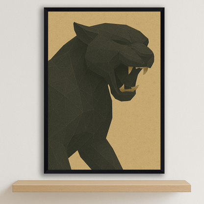 Puma Poly Art stampato su forex, cornice nero, disponibile in 30x40, 40x50 e 50x70 cm