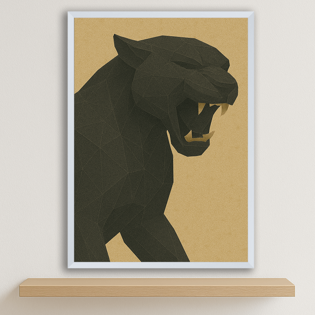 Puma Poly Art stampato su forex, cornice bianco, disponibile in 30x40, 40x50 e 50x70 cm