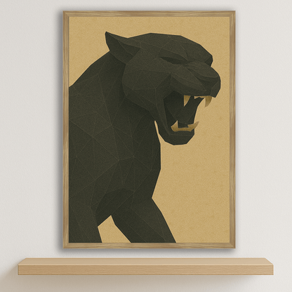Puma Poly Art stampato su forex, cornice legno, disponibile in 30x40, 40x50 e 50x70 cm