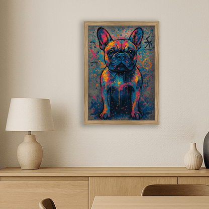 Street Art stampato su forex, cornice legno, misura 30x40
