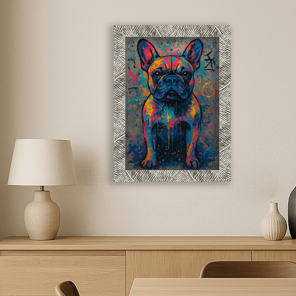 Street Art stampato su forex, cornice argento, misura 30x40