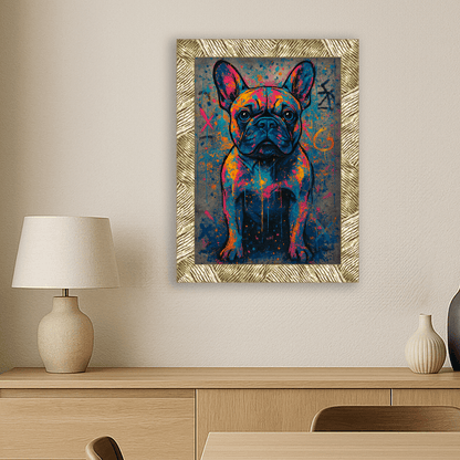 Street Art stampato su forex, cornice oro, misura 30x40