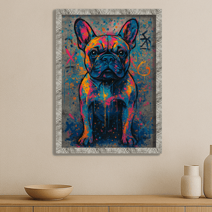 Street Art stampato su forex, cornice argento, misura 50x70