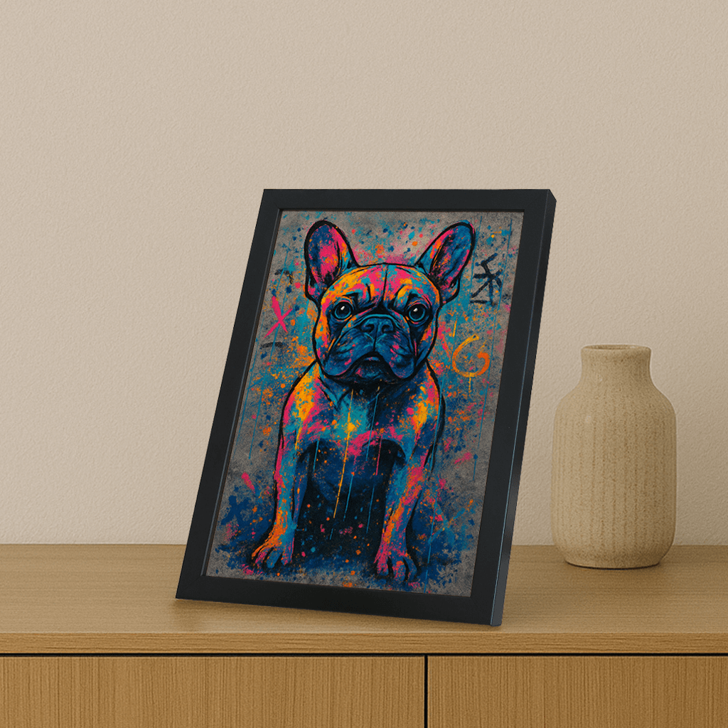 Street Art stampato su forex, cornice portafoto nero, misura 21x29.7