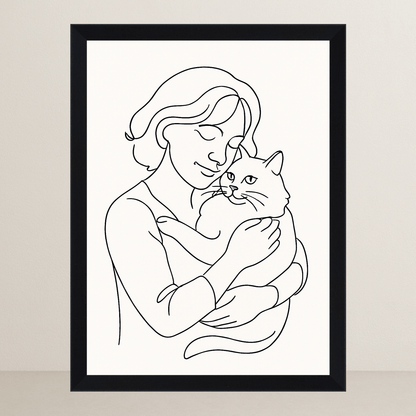 Ritratto stile Line Art personalizzabile stampato su forex, cornice FSC, disponibile in varie misure