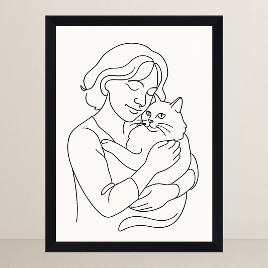 Ritratto stile Line Art personalizzabile stampato su forex, cornice FSC, disponibile in varie misure