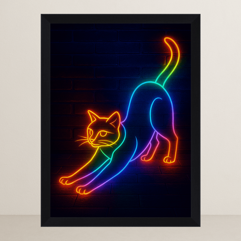 Ritratto stile Neon personalizzabile stampato su forex, cornice FSC, disponibile in varie misure