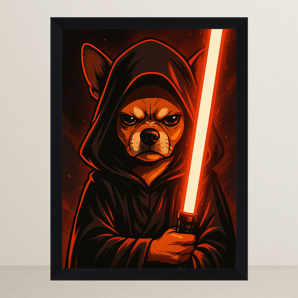 Ritratto stile Sith Rosso personalizzabile stampato su forex, cornice FSC, disponibile in varie misure