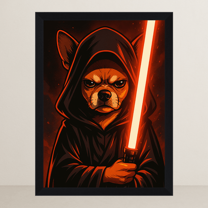 Ritratto stile Sith Rosso personalizzabile stampato su forex, cornice FSC, disponibile in varie misure