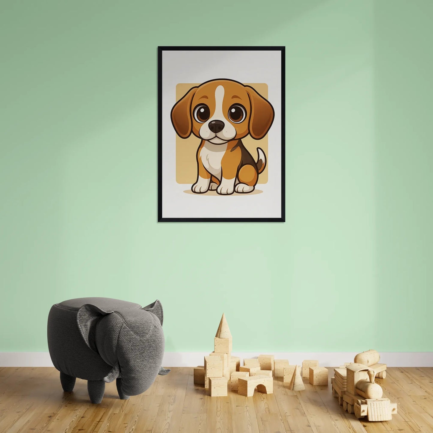 Quadri stampe d'autore Beagle in stile Chibi | Incorniciamoci