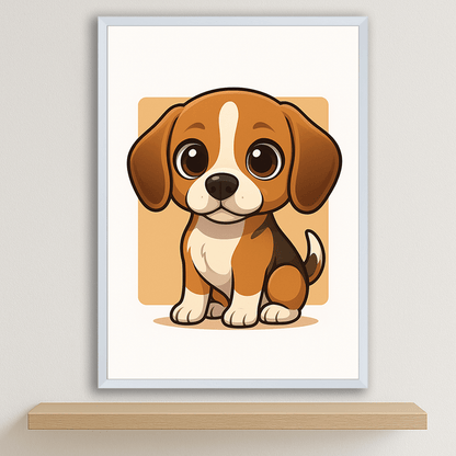 Quadri stampe d'autore Beagle in stile Chibi | Incorniciamoci