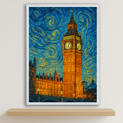 Quadri stampe d'autore Big Ben stile Gogh | Incorniciamoci