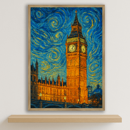 Quadri stampe d'autore Big Ben stile Gogh | Incorniciamoci