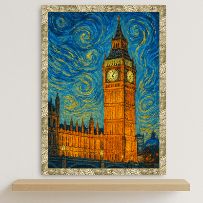 Quadri stampe d'autore Big Ben stile Gogh | Incorniciamoci