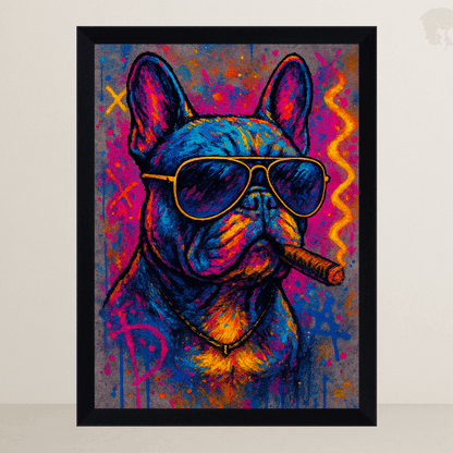 Quadri stampe d'autore Bulldog Smoke Icon | Incorniciamoci