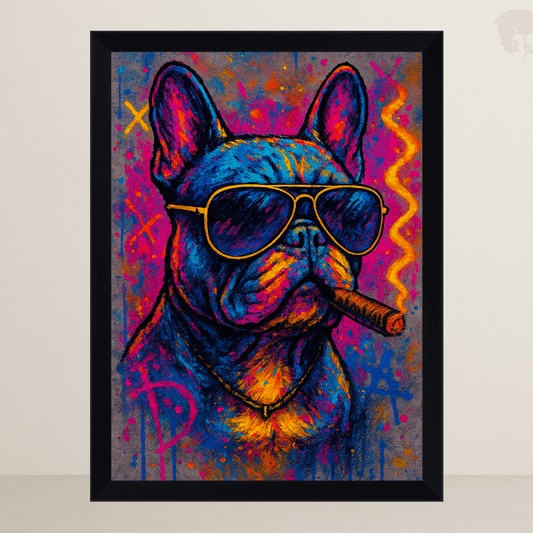 Quadri stampe d'autore Bulldog Smoke Icon | Incorniciamoci