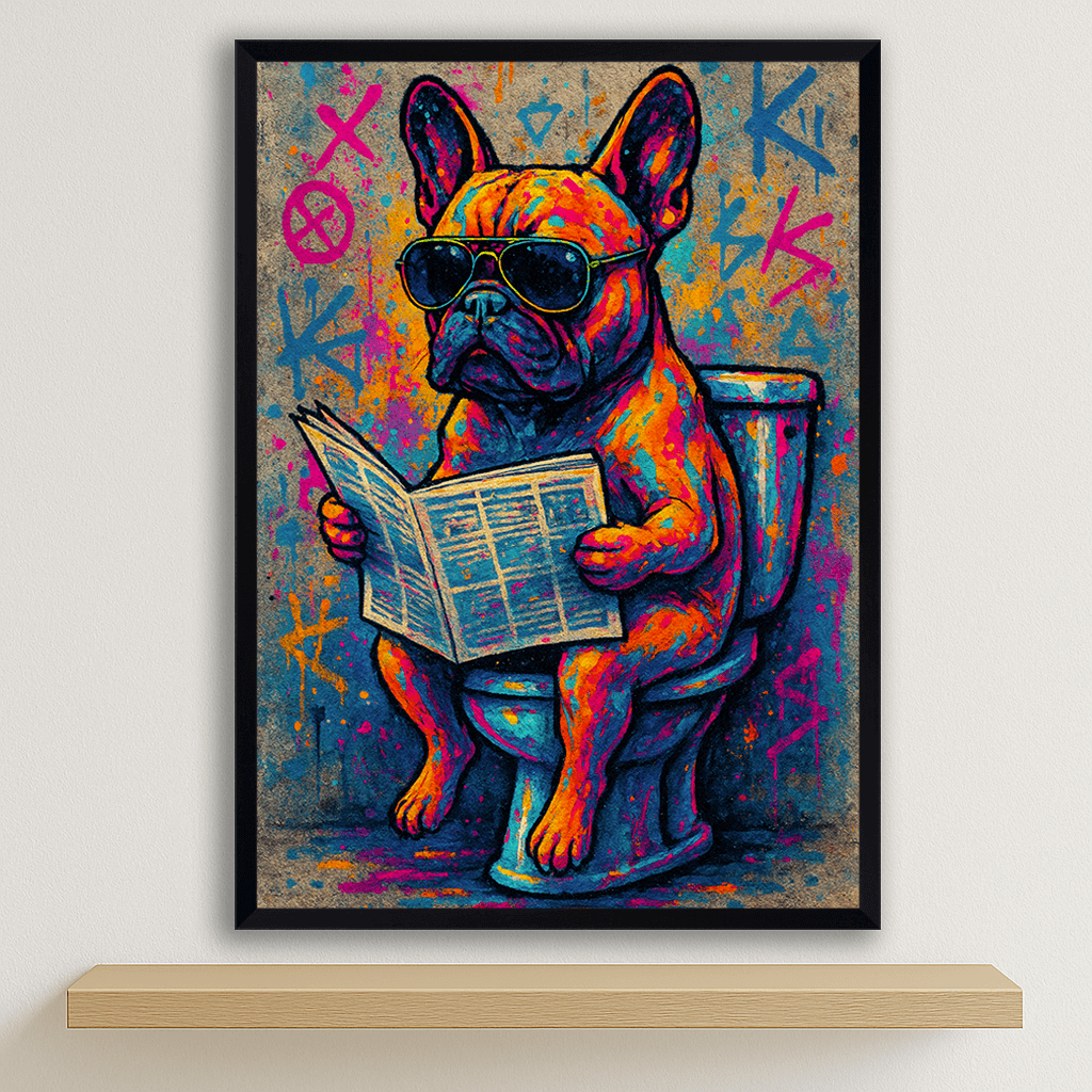 Quadri stampe d'autore Bulldog WC | Incorniciamoci
