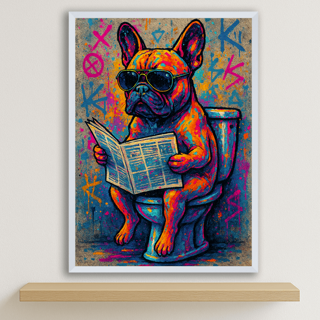 Quadri stampe d'autore Bulldog WC | Incorniciamoci