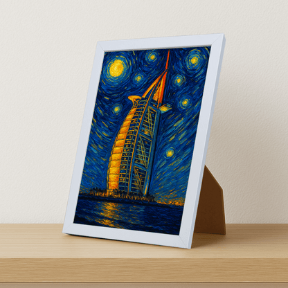 Quadri stampe d'autore Burj Al Arab stile Gogh | Incorniciamoci