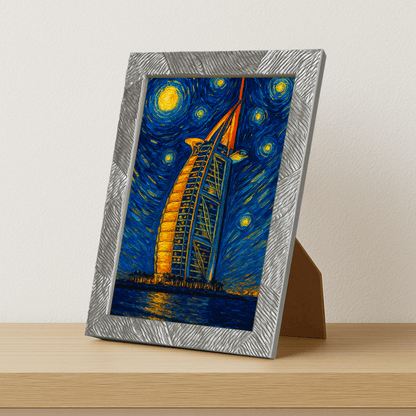 Quadri stampe d'autore Burj Al Arab stile Gogh | Incorniciamoci