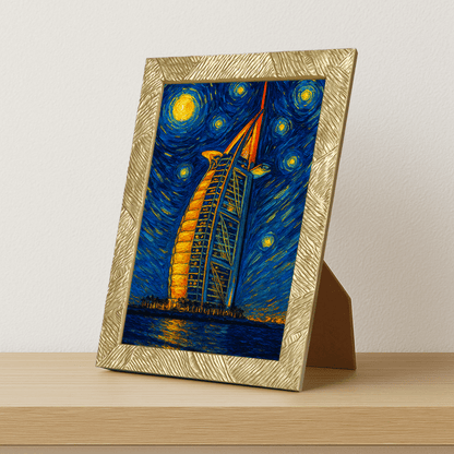 Quadri stampe d'autore Burj Al Arab stile Gogh | Incorniciamoci