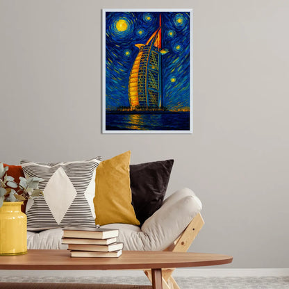 Quadri stampe d'autore Burj Al Arab stile Gogh | Incorniciamoci