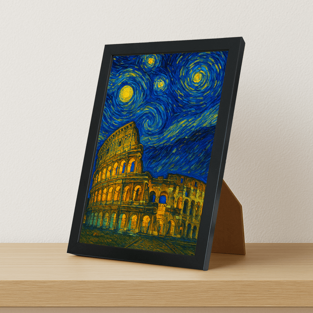 Quadri stampe d'autore Colosseo di Roma stile Gogh | Incorniciamoci