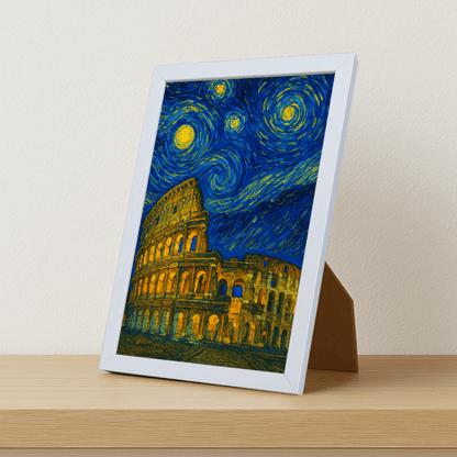Quadri stampe d'autore Colosseo di Roma stile Gogh | Incorniciamoci