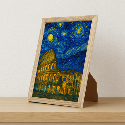 Quadri stampe d'autore Colosseo di Roma stile Gogh | Incorniciamoci