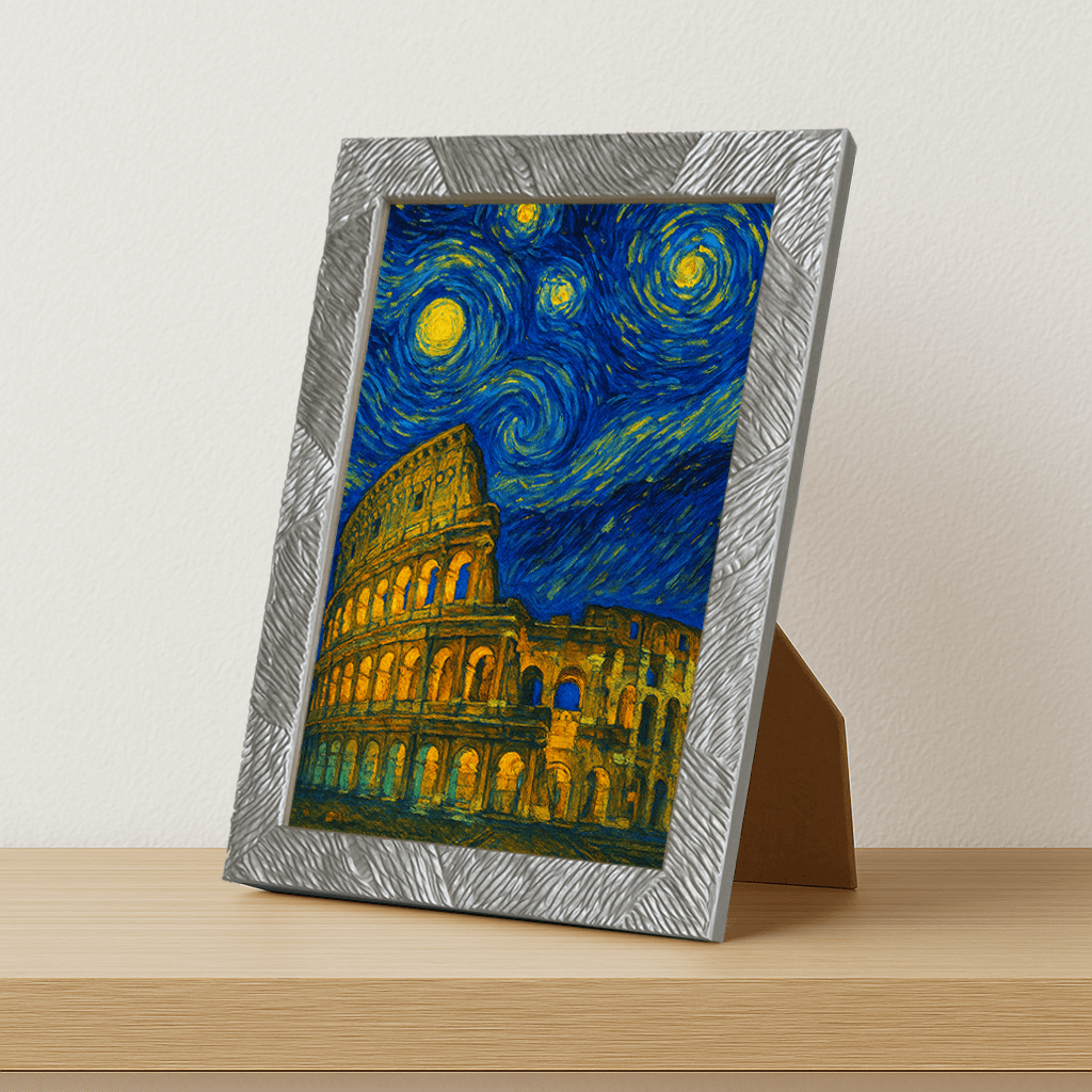 Quadri stampe d'autore Colosseo di Roma stile Gogh | Incorniciamoci