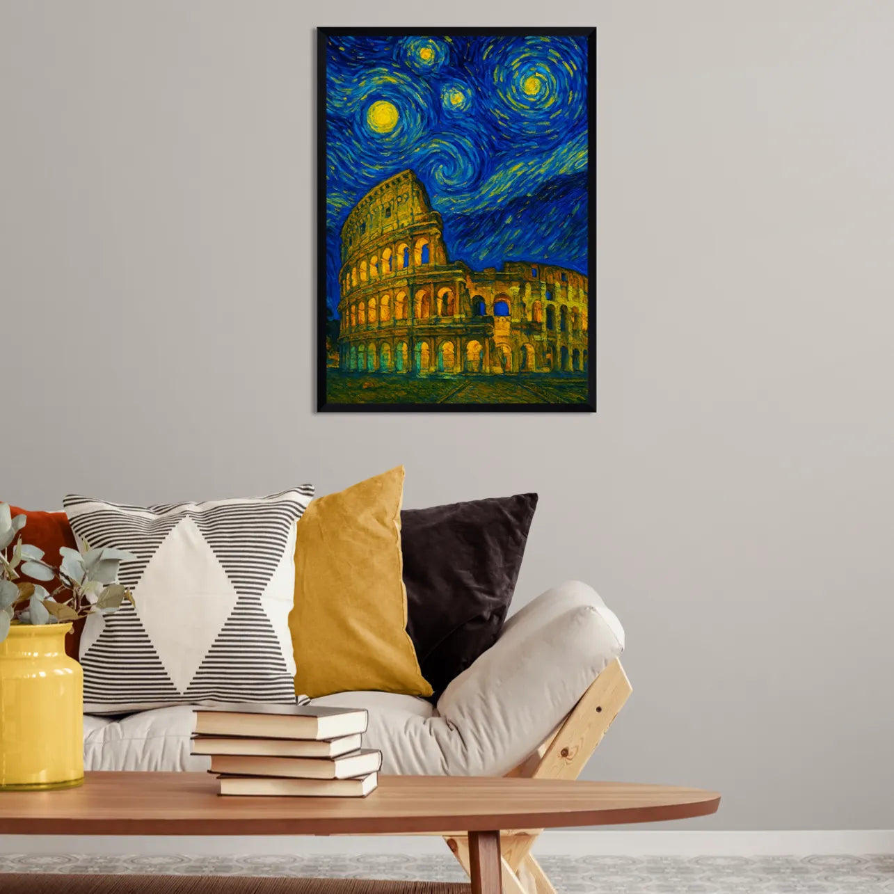 Quadri stampe d'autore Colosseo di Roma stile Gogh | Incorniciamoci