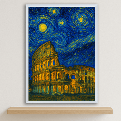 Quadri stampe d'autore Colosseo di Roma stile Gogh | Incorniciamoci