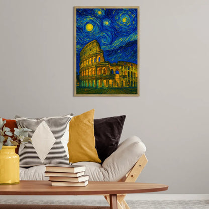 Quadri stampe d'autore Colosseo di Roma stile Gogh | Incorniciamoci