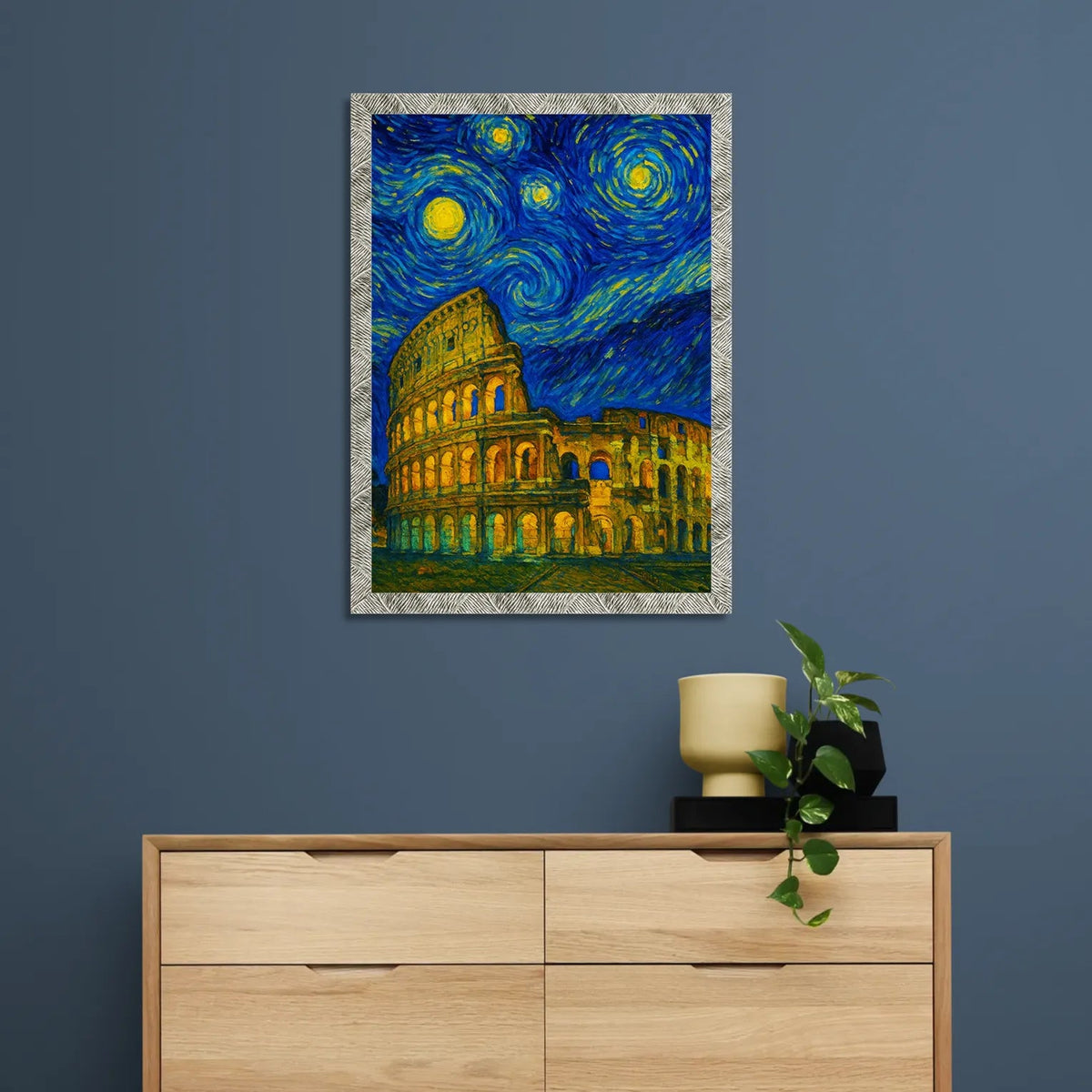Quadri stampe d'autore Colosseo di Roma stile Gogh | Incorniciamoci