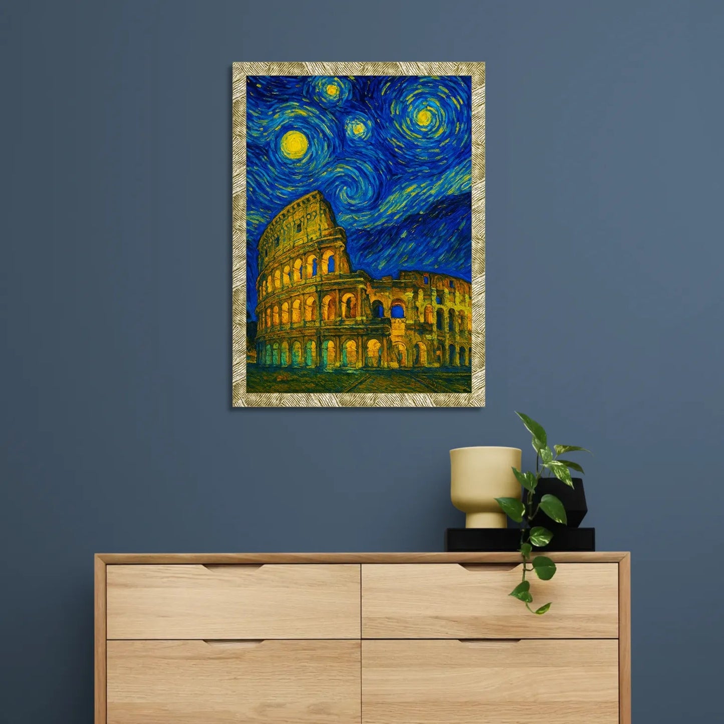 Quadri stampe d'autore Colosseo di Roma stile Gogh | Incorniciamoci