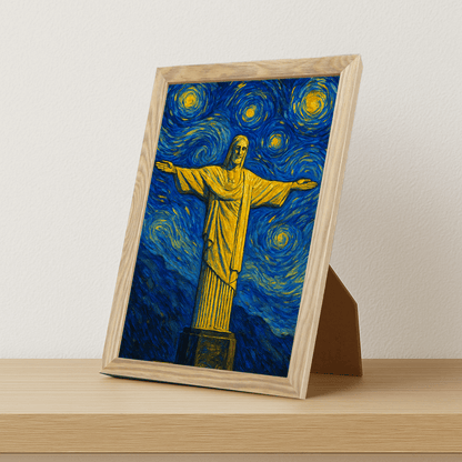 Quadri stampe d'autore Cristo Redentore stile Gogh | Incorniciamoci
