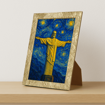 Quadri stampe d'autore Cristo Redentore stile Gogh | Incorniciamoci