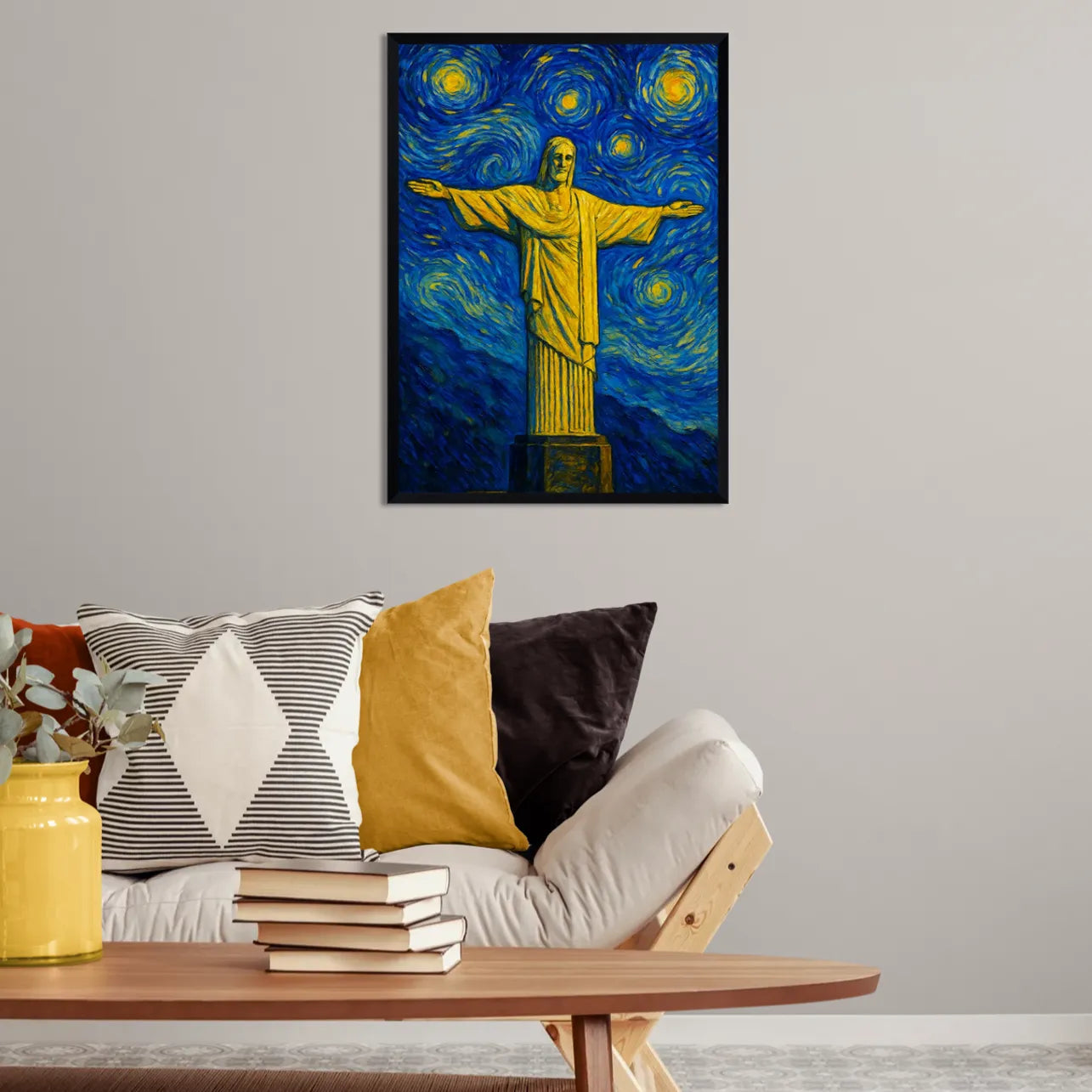 Quadri stampe d'autore Cristo Redentore stile Gogh | Incorniciamoci