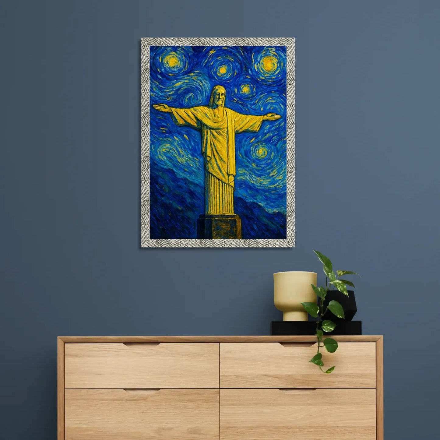 Quadri stampe d'autore Cristo Redentore stile Gogh | Incorniciamoci
