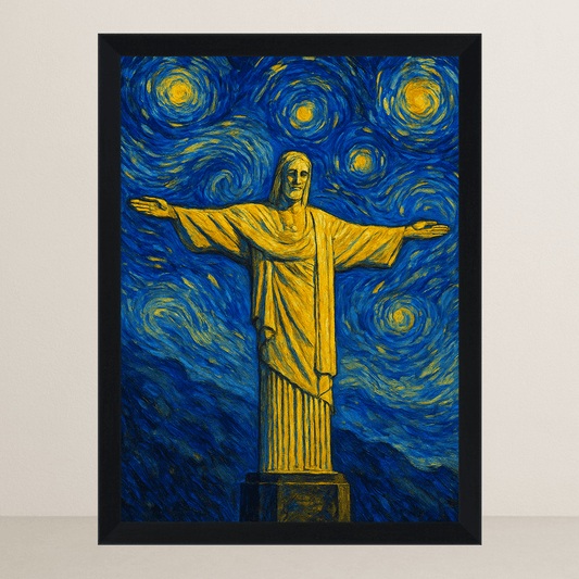 Quadri stampe d'autore Cristo Redentore stile Gogh | Incorniciamoci
