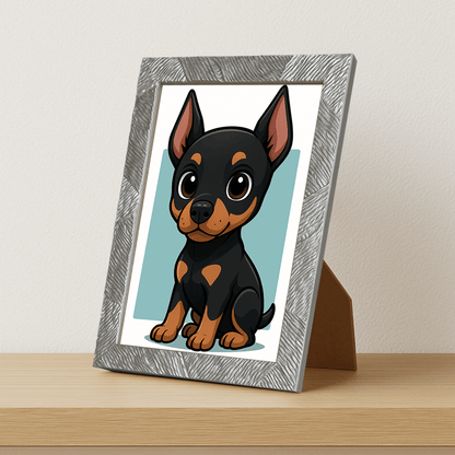Quadri stampe d'autore Doberman in stile Chibi | Incorniciamoci