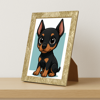 Quadri stampe d'autore Doberman in stile Chibi | Incorniciamoci