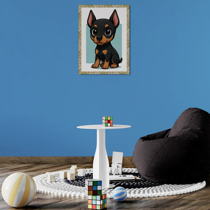 Quadri stampe d'autore Doberman in stile Chibi | Incorniciamoci