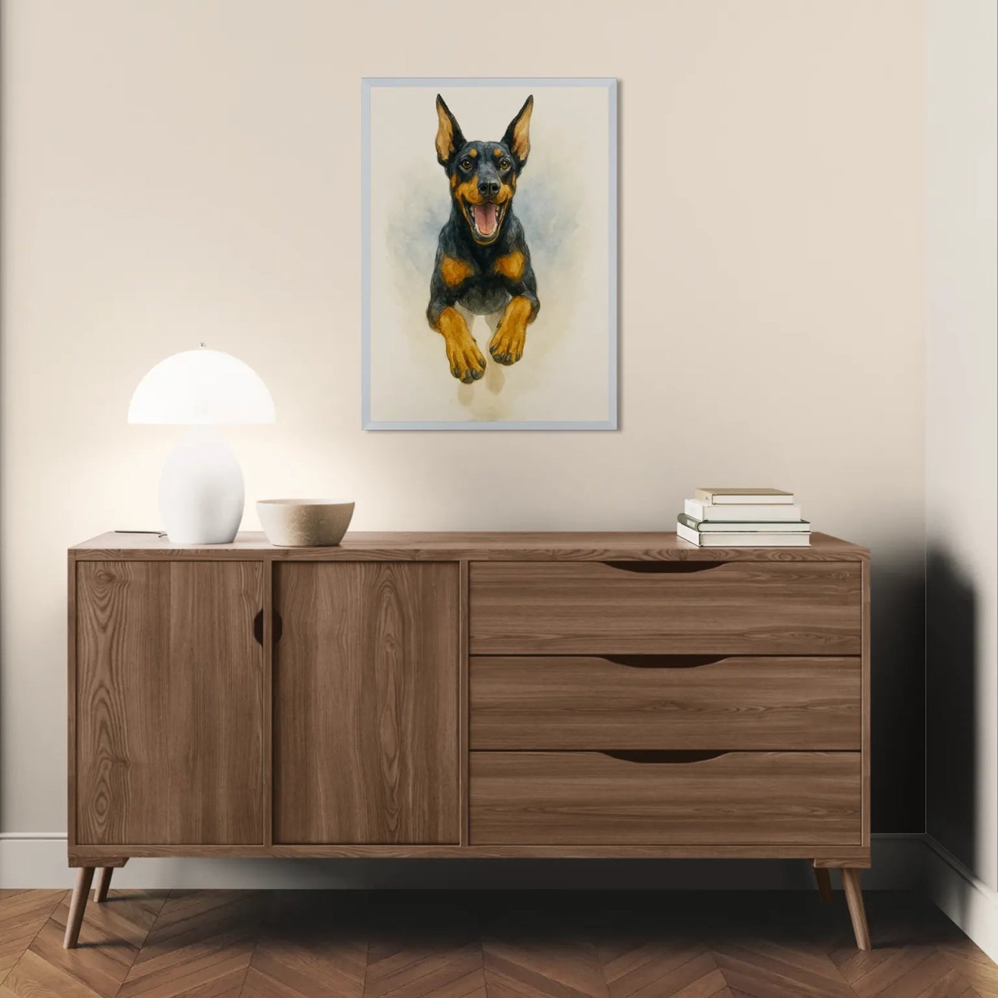 Quadri stampe d'autore Dobermann Acquarello | Incorniciamoci