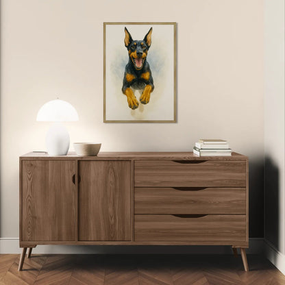 Quadri stampe d'autore Dobermann Acquarello | Incorniciamoci